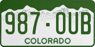 CO license plate 987OUB