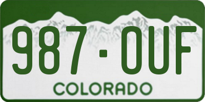 CO license plate 987OUF