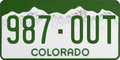 CO license plate 987OUT