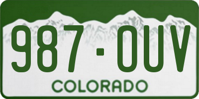 CO license plate 987OUV