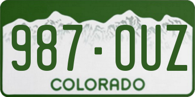 CO license plate 987OUZ