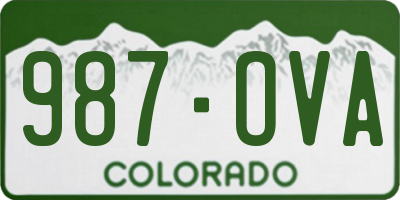 CO license plate 987OVA