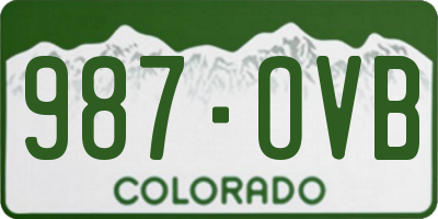 CO license plate 987OVB