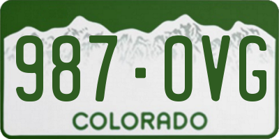 CO license plate 987OVG