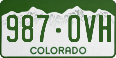 CO license plate 987OVH
