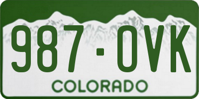 CO license plate 987OVK