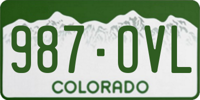 CO license plate 987OVL