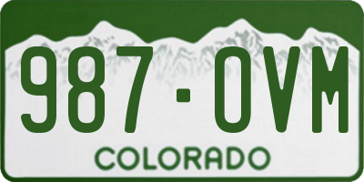 CO license plate 987OVM
