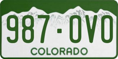 CO license plate 987OVO