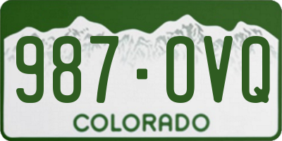 CO license plate 987OVQ