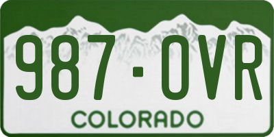 CO license plate 987OVR