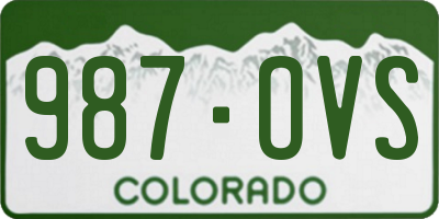 CO license plate 987OVS