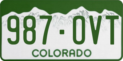 CO license plate 987OVT