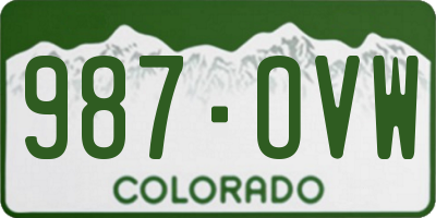 CO license plate 987OVW