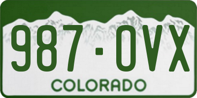 CO license plate 987OVX