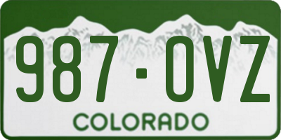 CO license plate 987OVZ