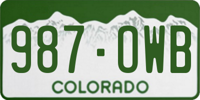 CO license plate 987OWB