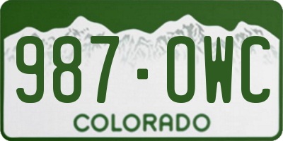 CO license plate 987OWC