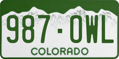 CO license plate 987OWL