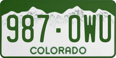 CO license plate 987OWU