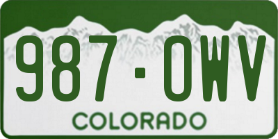 CO license plate 987OWV