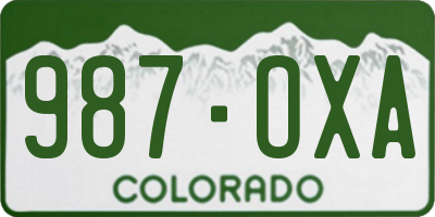 CO license plate 987OXA