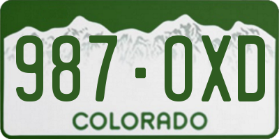 CO license plate 987OXD