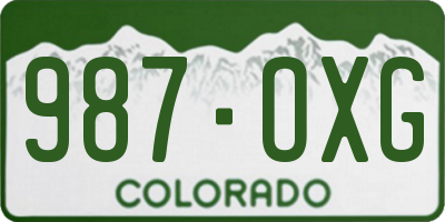 CO license plate 987OXG