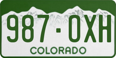 CO license plate 987OXH