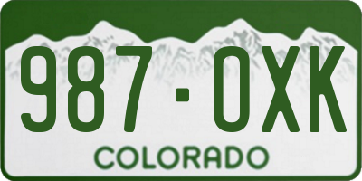 CO license plate 987OXK