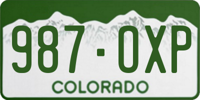 CO license plate 987OXP