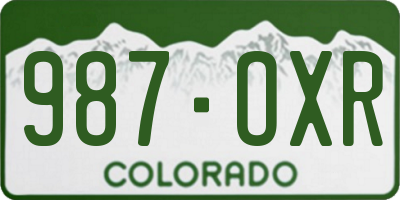 CO license plate 987OXR