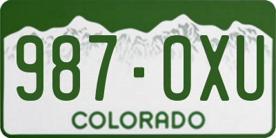 CO license plate 987OXU