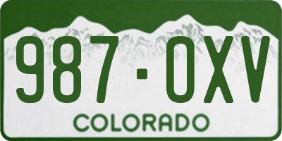 CO license plate 987OXV