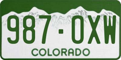 CO license plate 987OXW