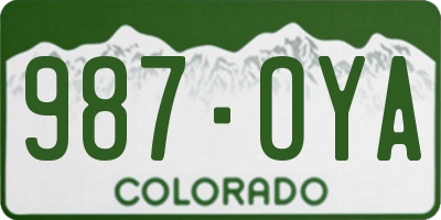 CO license plate 987OYA