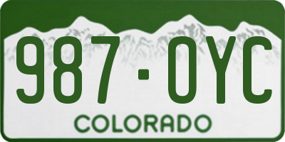 CO license plate 987OYC