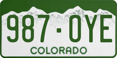 CO license plate 987OYE