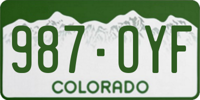 CO license plate 987OYF
