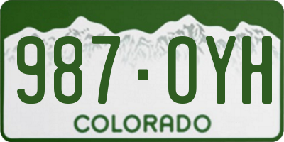 CO license plate 987OYH
