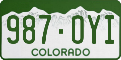 CO license plate 987OYI