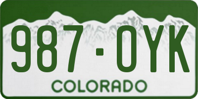 CO license plate 987OYK