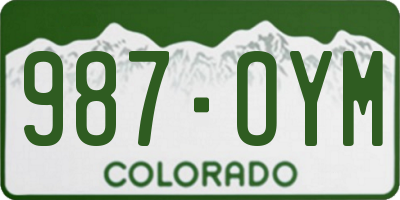 CO license plate 987OYM