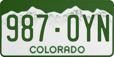CO license plate 987OYN