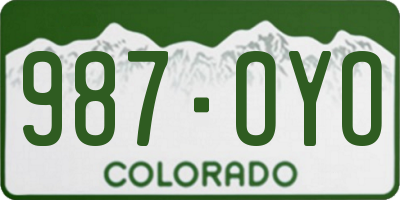 CO license plate 987OYO