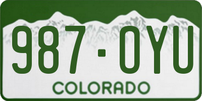 CO license plate 987OYU