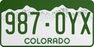 CO license plate 987OYX
