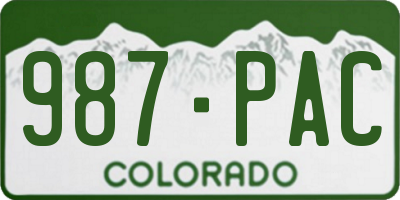 CO license plate 987PAC
