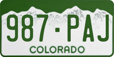 CO license plate 987PAJ