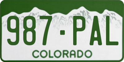CO license plate 987PAL